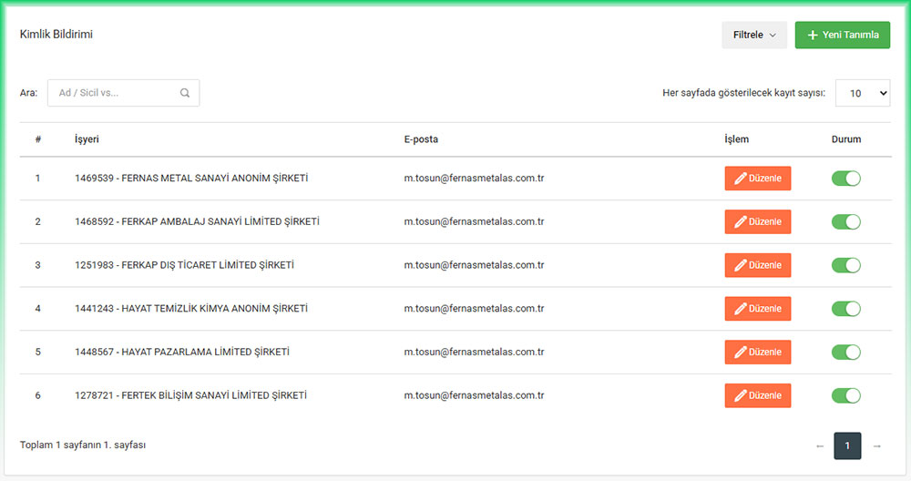 Otomatik Kimlik Bildirimi