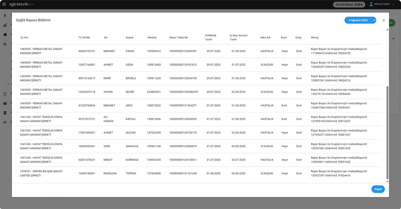 SGK Vizite Programı